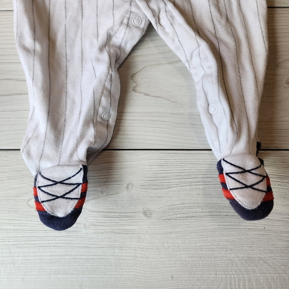 Carter's All star baseball baby footie sleeper pajama size 9 mo - Picture 3 of 10